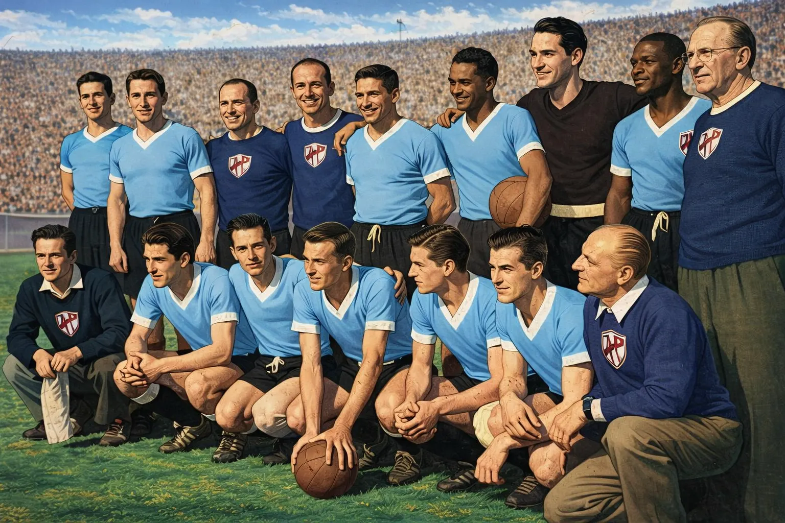 Obdúlio Varela and Uruguay's squad – dismissed as no real threat before kick-off