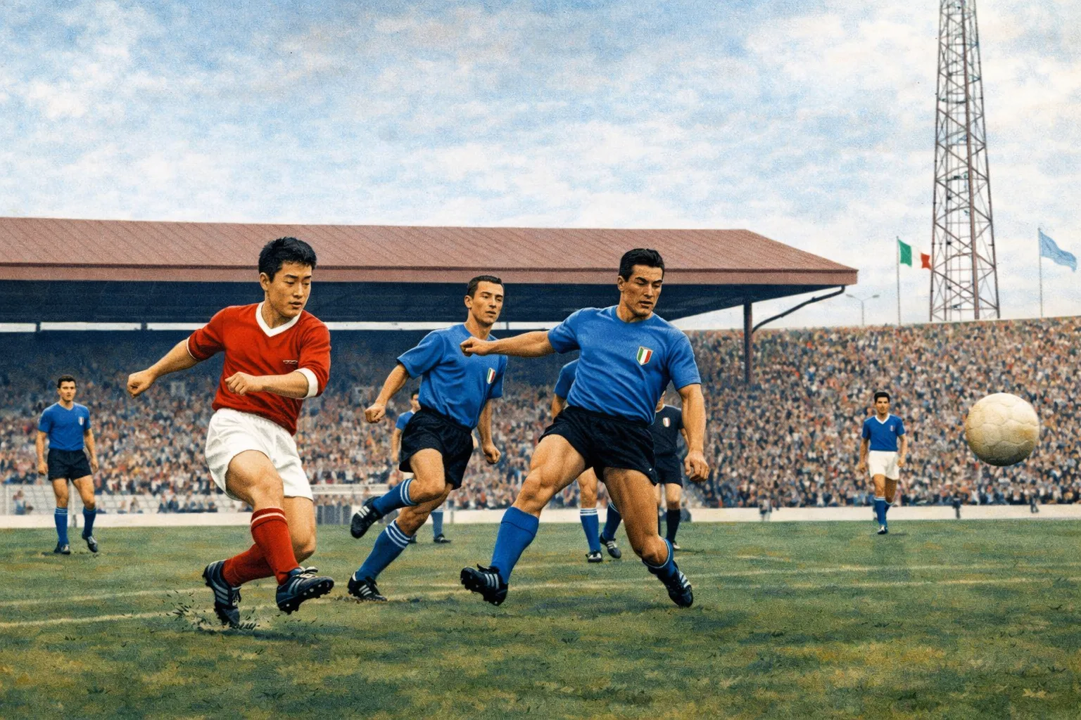 Pak Doo-ik striking the goal that shocked the world